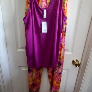 Women's Purple and Floral Sleepwear Set